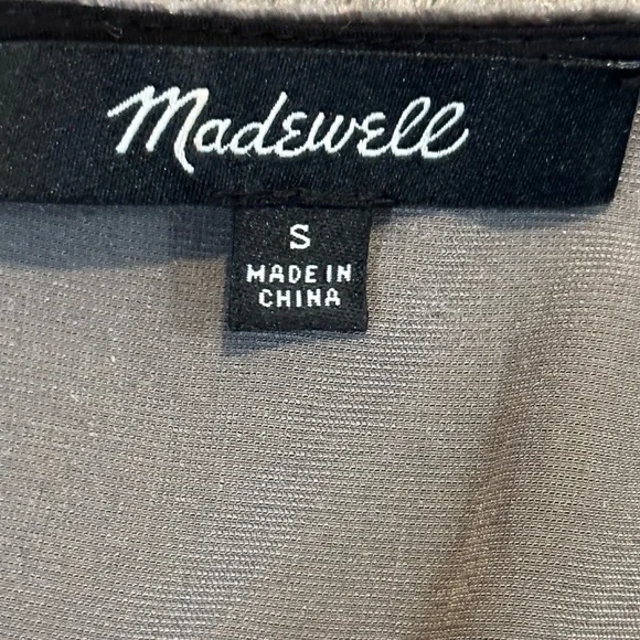 Madewell Gray Velvet Tie Neck Tunic/Dress - Picture 8 of 15